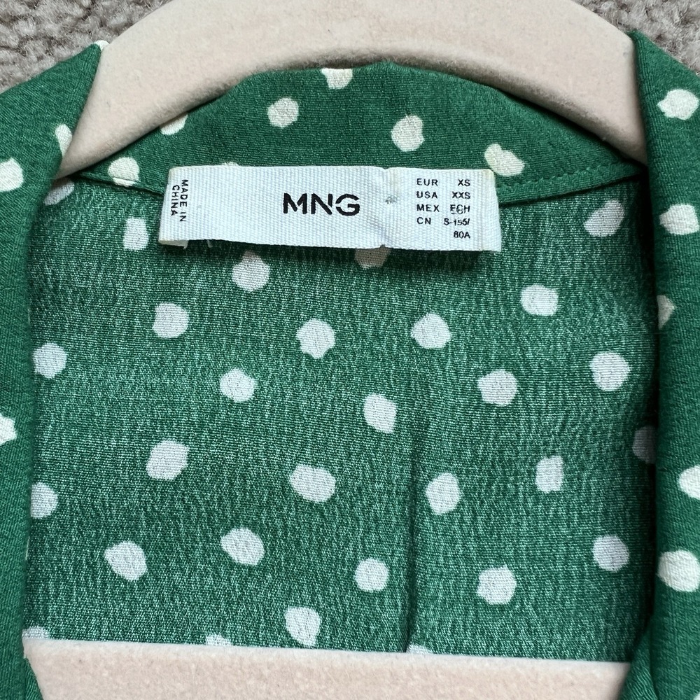 Mango Women's Short Sleeve Wide‎ Leg Polka Dot Jumpsuit Jungle Green Size XXS - Picture 4 of 13